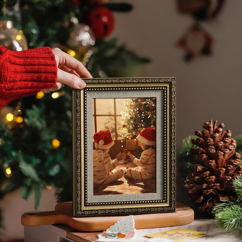 HappyHapi 8x10 Picture Frame Gold  Vintage Picture Frames for Wall or Tabletop Display  Antique Photo Frame for Wall D?corRetro Home Decor  1 Pack - Image 2